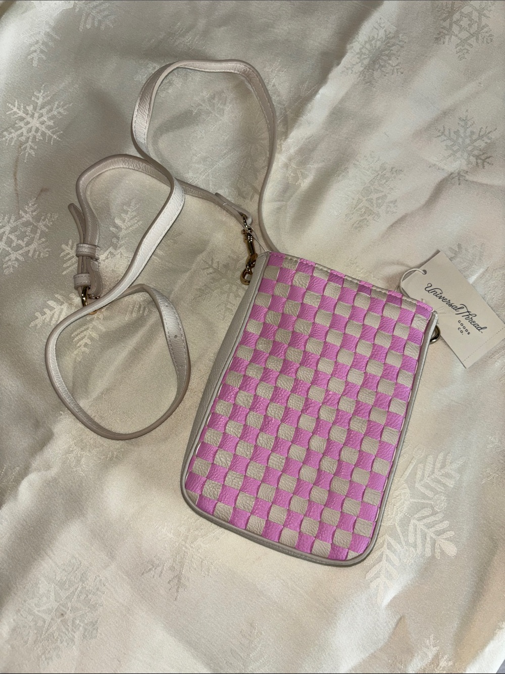 Universal Thread Pink & White Woven Crossbody Bag